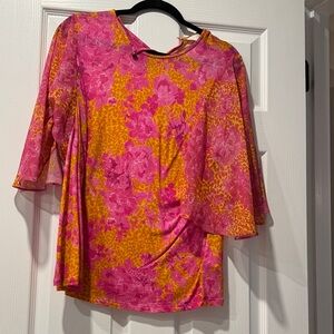 Ted Baker London Pink and Orange Floral Blouse